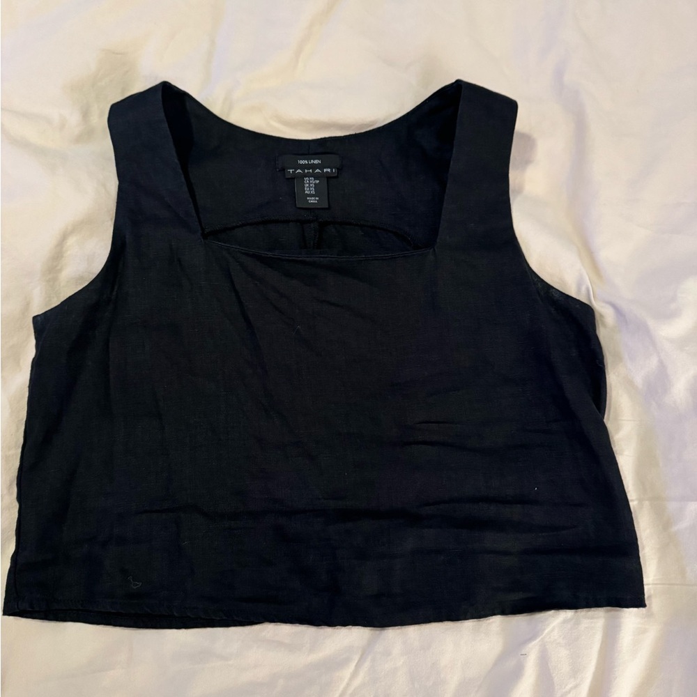 Tahari Black Wide-Leg Pants & Top Set - Picture 2 of 2